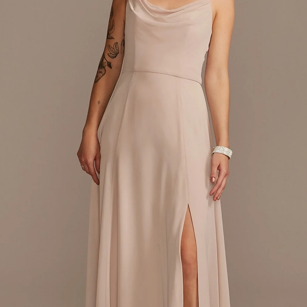 David's Bridal Elegant Cream Dress